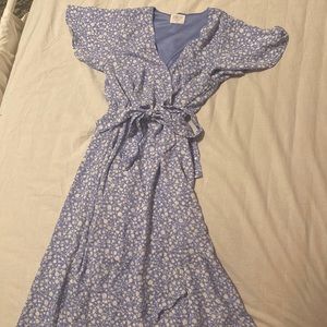 Floral blue dress (xs)